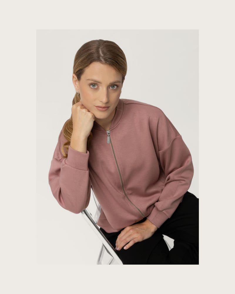 Dámska mikina so zipsom VOLCANO B-CHERRY-401-PINK – fotka 2