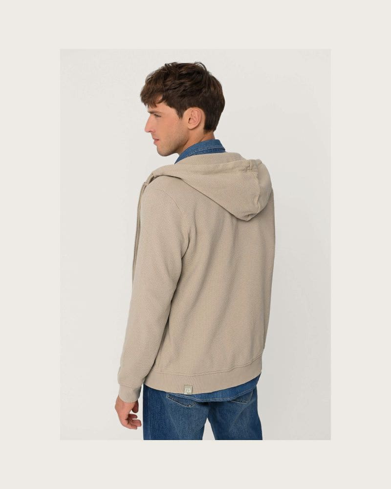 Pánska mikina so zipsom VOLCANO B-LERMO-102-BEIGE – fotka 4