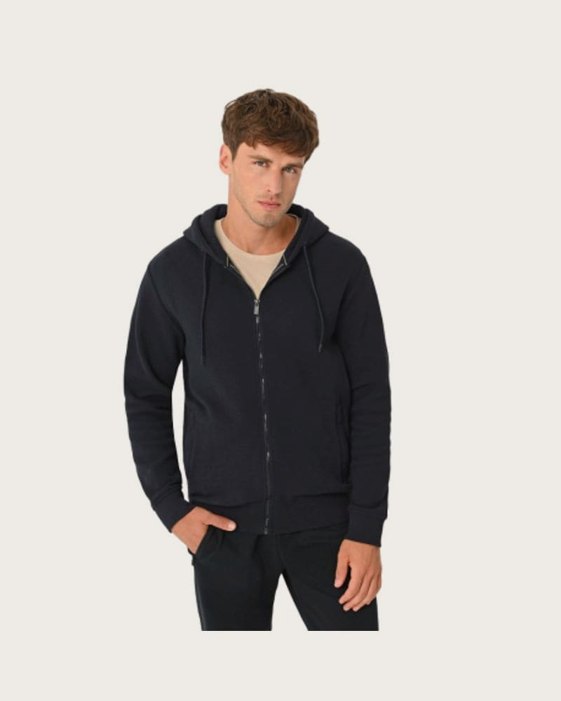 Pánska mikina so zipsom VOLCANO B-LERMO-600-NAVY