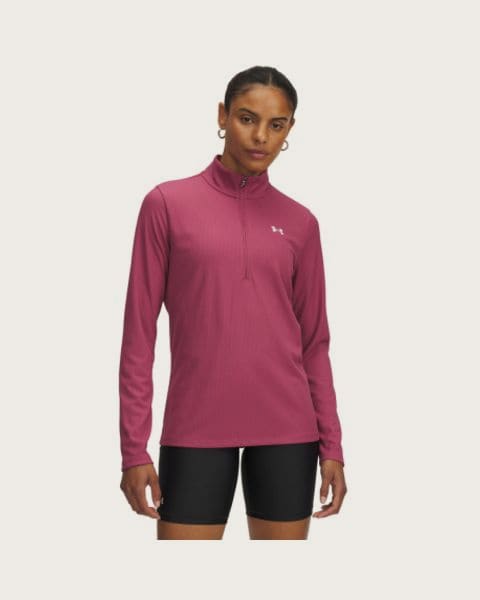 Dámska tréningová mikina s 1 2 zipsom UNDER ARMOUR Tech Rib 1 2 Zip-RED