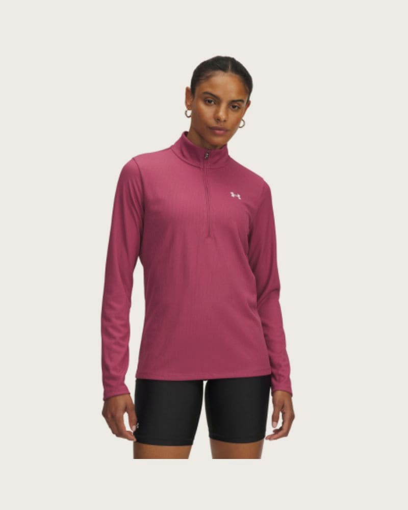 Dámska tréningová mikina s 1 2 zipsom UNDER ARMOUR Tech Rib 1 2 Zip-RED