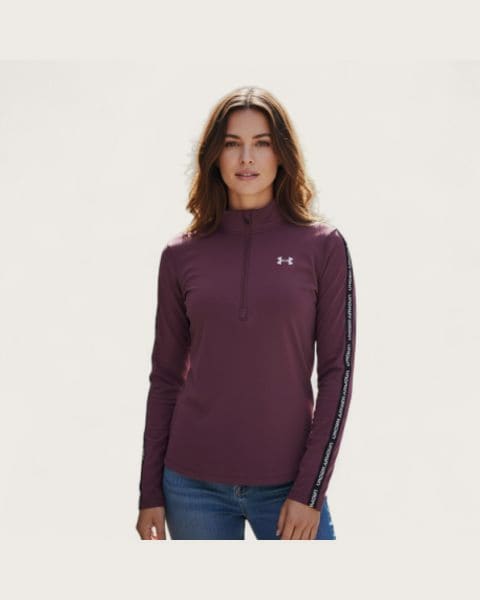 Dámska tréningová mikina s 1 2 zipsom UNDER ARMOUR UA Tech WM Tape Half Zip-RED