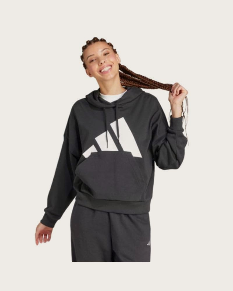 Dámska mikina s kapucňou ADIDAS W BL FT HD BLACK WHITE