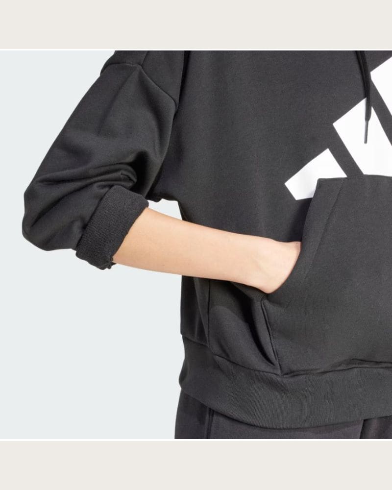 Dámska mikina s kapucňou ADIDAS W BL FT HD BLACK WHITE – fotka 3