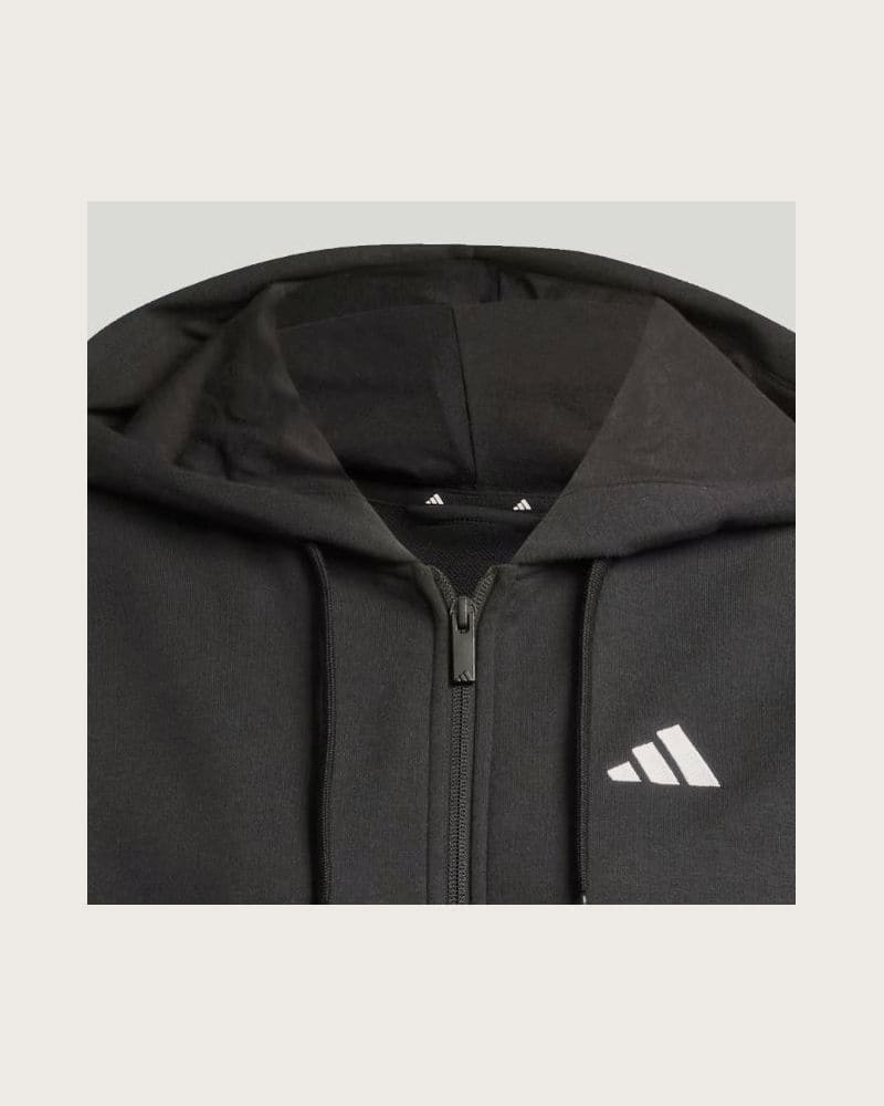 Dámska mikina so zipsom ADIDAS W 3S FT FZ HD BLACK WHITE – fotka 5