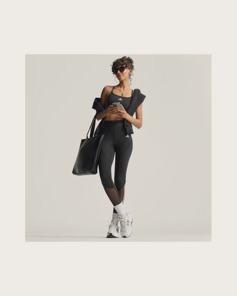 Dámske legíny ADIDAS HYGLM 1 1 L BLACK WHITE – fotka 4