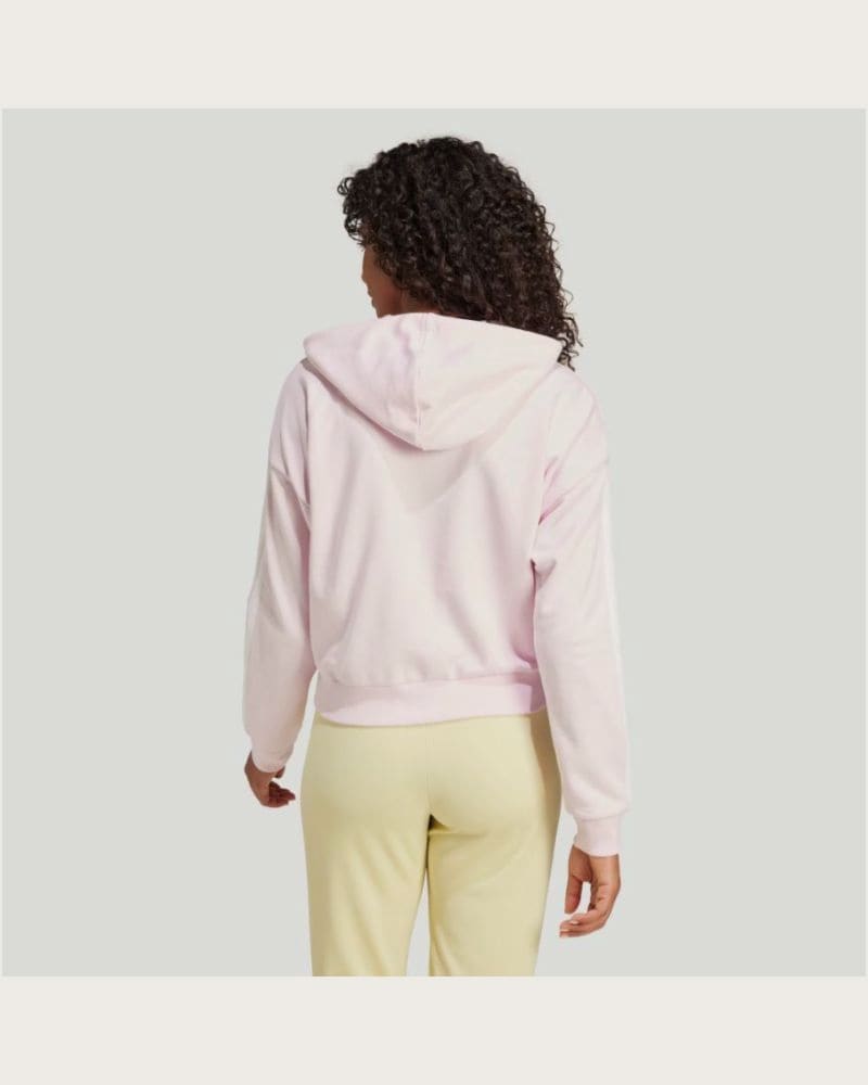 Dámska mikina so zipsom ADIDAS W 3S FT FZ HD CLPINK WHITE – fotka 5