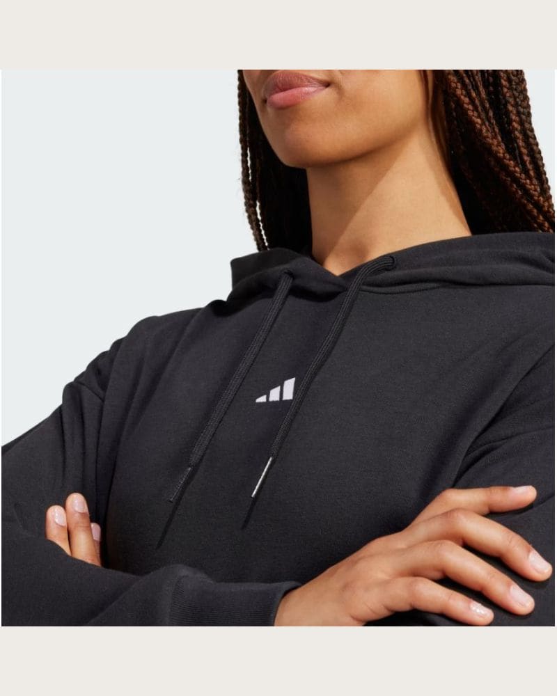 Dámska mikina s kapucňou ADIDAS W SL FT HD BLACK WHITE – fotka 2