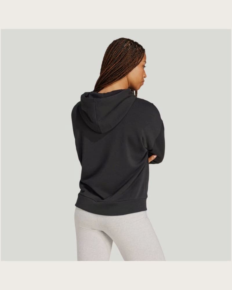 Dámska mikina s kapucňou ADIDAS W SL FT HD BLACK WHITE – fotka 4