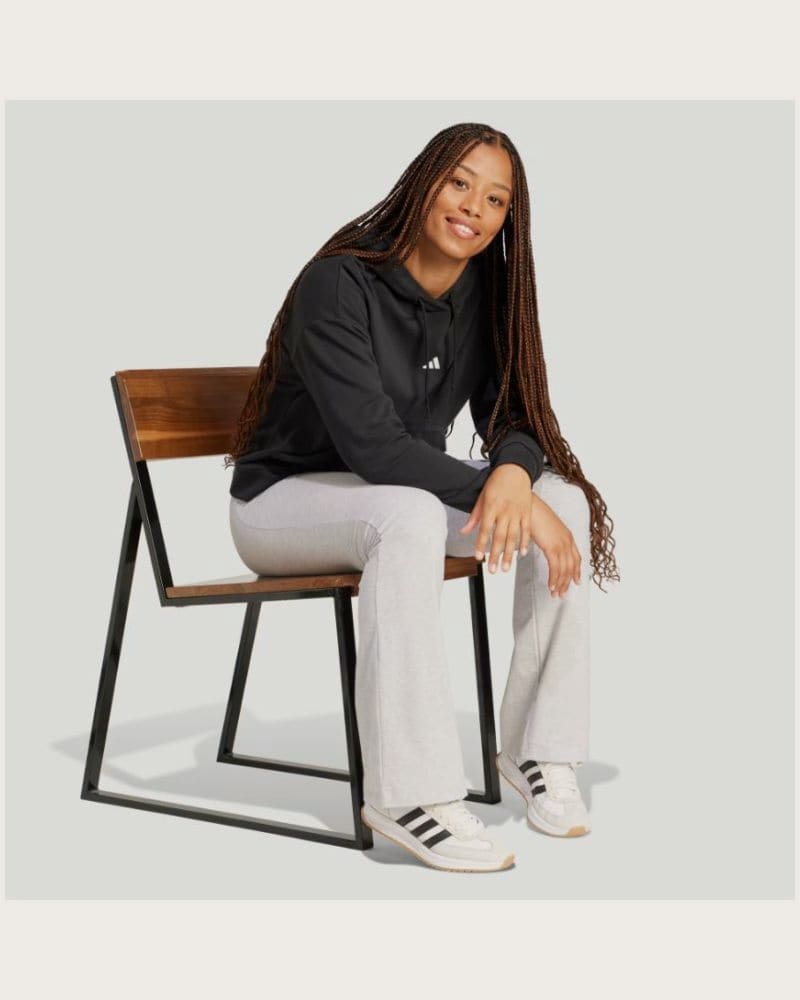 Dámska mikina s kapucňou ADIDAS W SL FT HD BLACK WHITE – fotka 5
