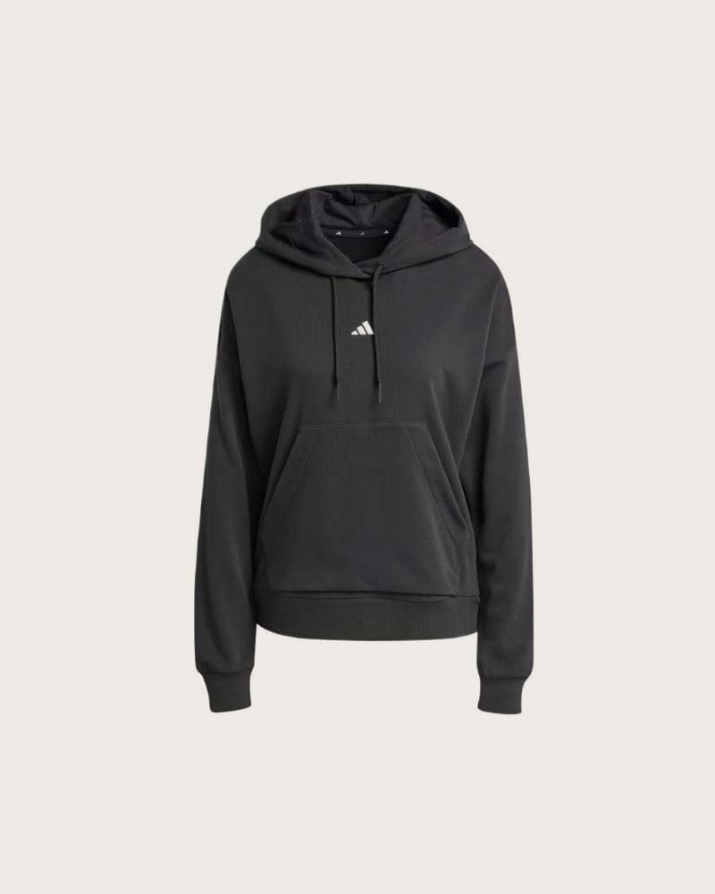 Dámska mikina s kapucňou ADIDAS W SL FT HD BLACK WHITE – fotka 6