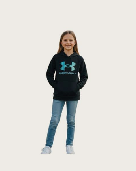 Dievčenská zateplená mikina s kapucňou UNDER ARMOUR UA Rival Flc Shimmer Hdy