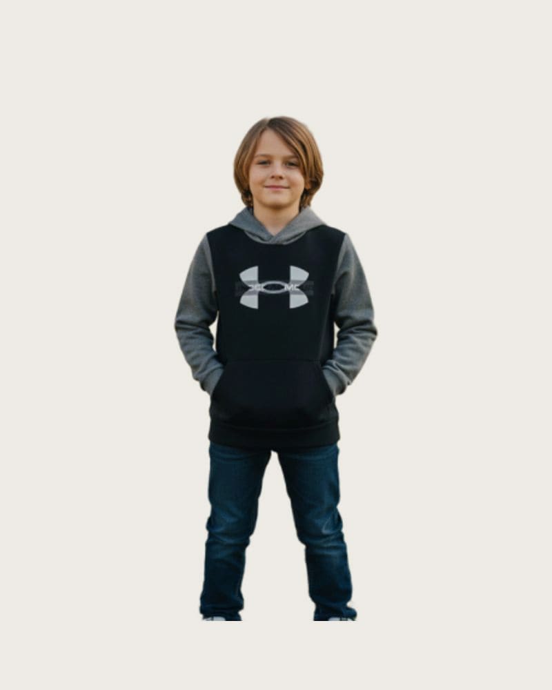 Chlapčenská zateplená mikina s kapucňou UNDER ARMOUR UA Rival Flc Cblck Grphc HD