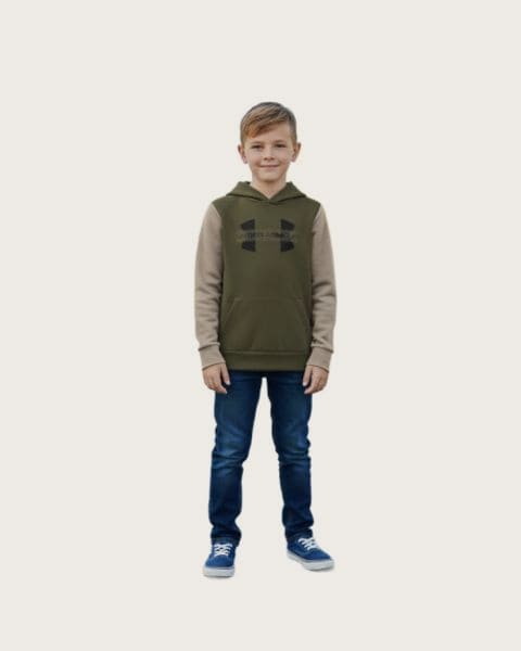 Chlapčenská zateplená mikina s kapucňou UNDER ARMOUR UA Rival Flc Cblck Grphc HD