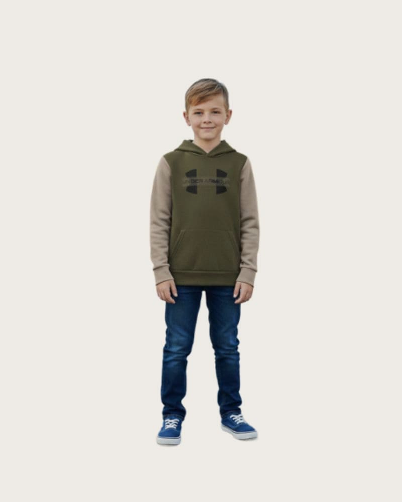 Chlapčenská zateplená mikina s kapucňou UNDER ARMOUR UA Rival Flc Cblck Grphc HD
