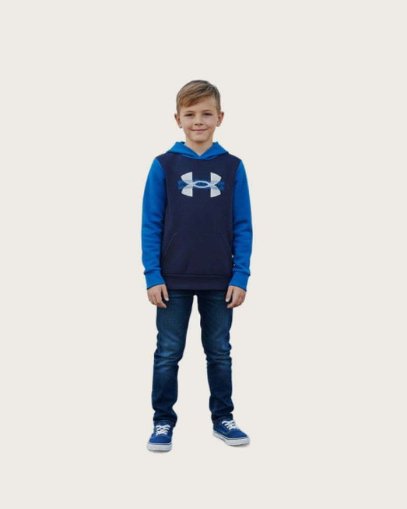 Chlapčenská zateplená mikina s kapucňou UNDER ARMOUR UA Rival Flc Cblck Grphc HD