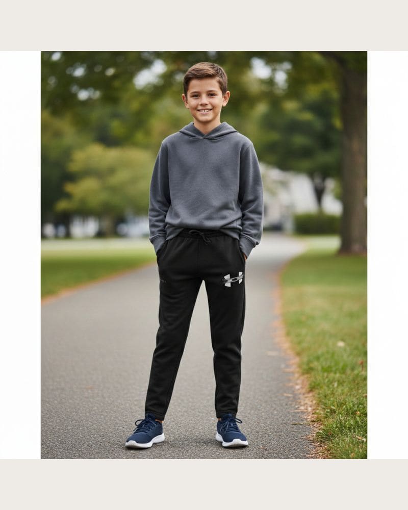 Chlapčenské zateplené tepláky UNDER ARMOUR UA Rival Flc Cblck Grphc Jgr – fotka 5