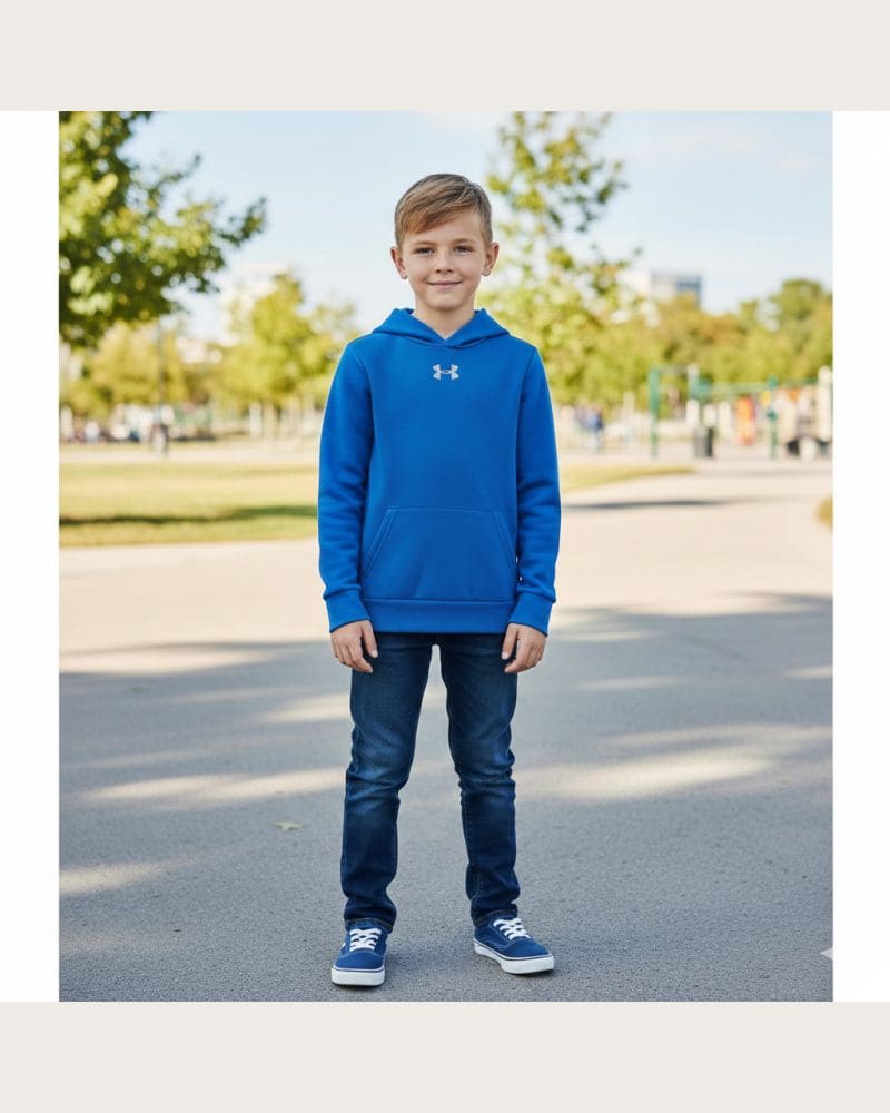 Chlapčenská zateplená mikina s kapucňou UNDER ARMOUR UA Rival Fleece Hoodie – fotka 4
