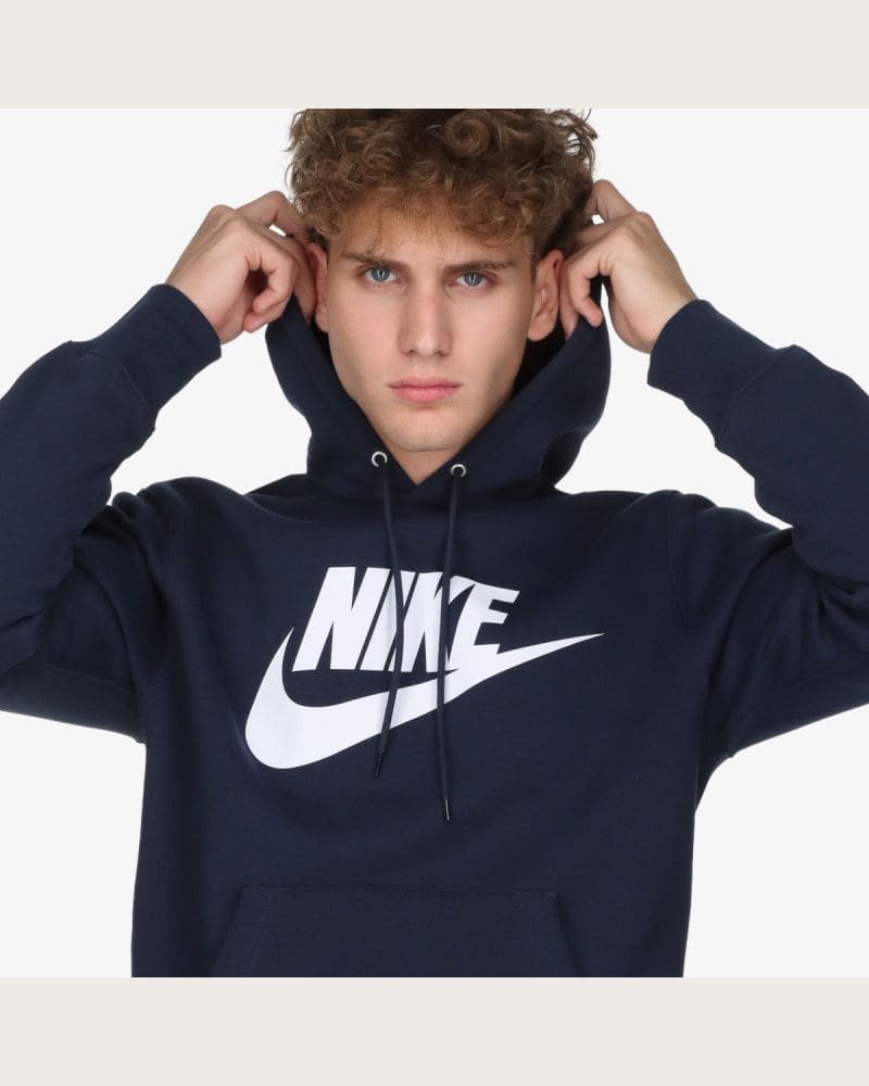 Pánska mikina s kapucňou NIKE M NK CLUB BB PO GFX HOODIE BLUE – fotka 5