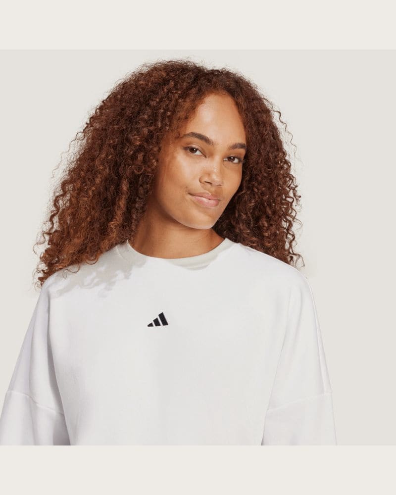 Dámska zateplená mikina ADIDAS W SL FC SWT WHITE BLACK – fotka 4