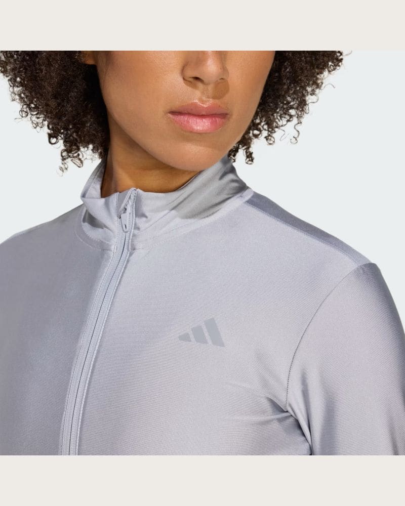 Dámska tréningová mikina so zipsom ADIDAS HYG SHN TRACK J HALSIL GREY – fotka 5