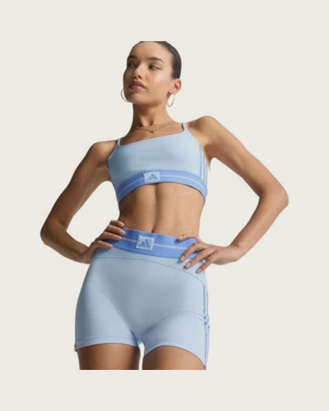 Dámske tréningové kraťasy ADIDAS HYG RIB 1 4 GLOBLU BLUFUS
