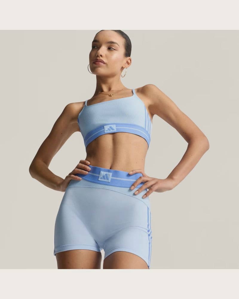 Dámske tréningové kraťasy ADIDAS HYG RIB 1 4 GLOBLU BLUFUS – fotka 2