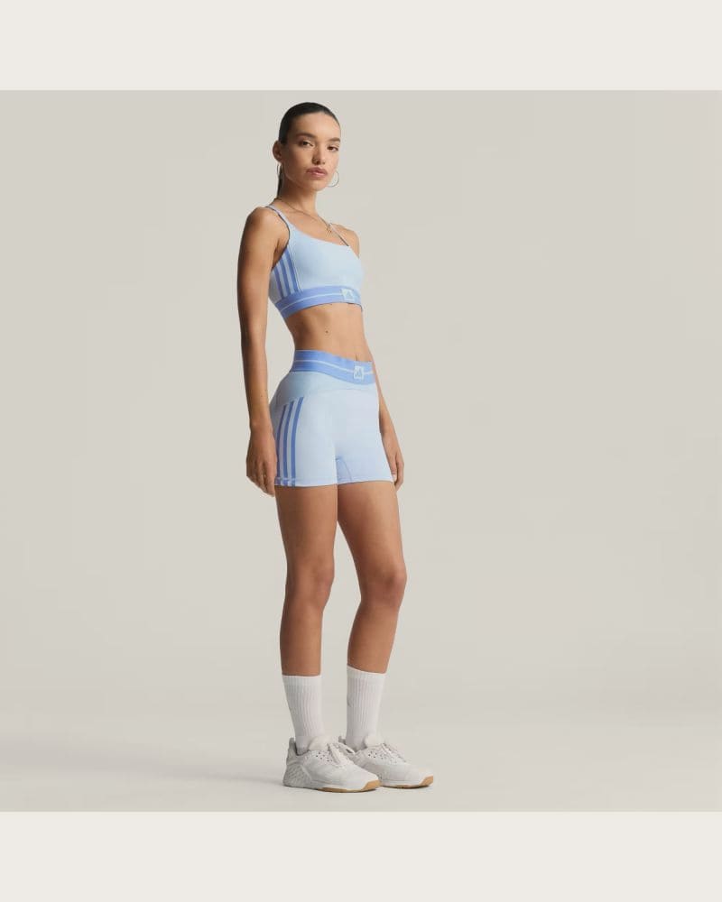 Dámske tréningové kraťasy ADIDAS HYG RIB 1 4 GLOBLU BLUFUS – fotka 4