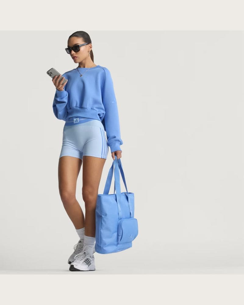 Dámske tréningové kraťasy ADIDAS HYG RIB 1 4 GLOBLU BLUFUS – fotka 6