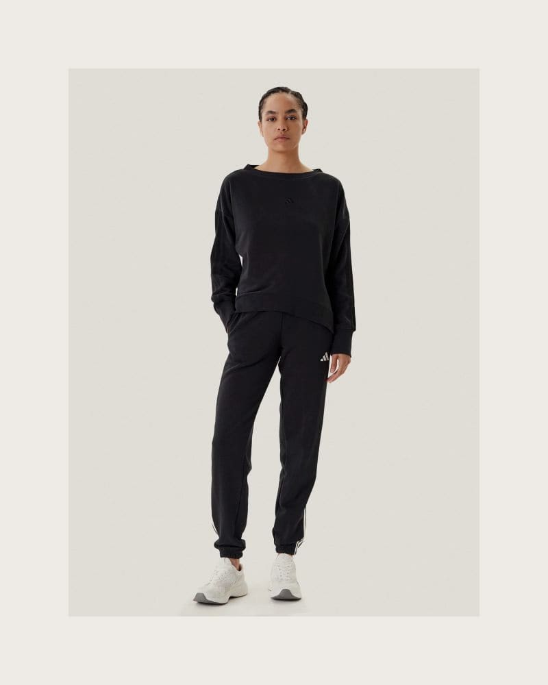 Dámske tepláky ADIDAS W 3S FT CF PT BLACK WHITE – fotka 6