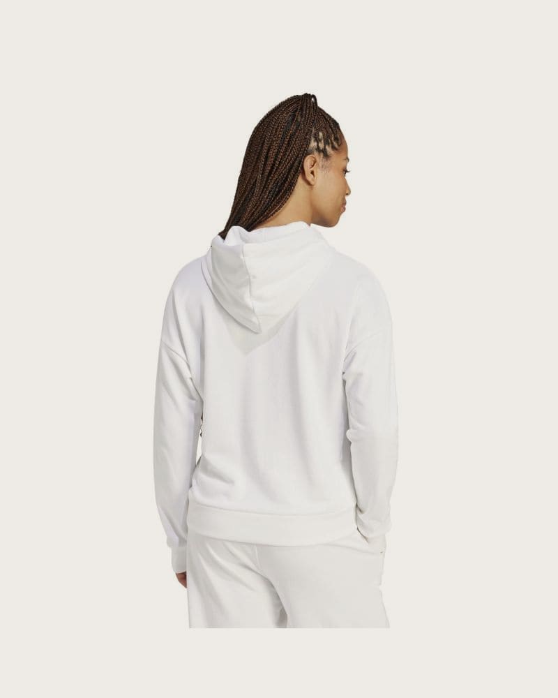 Dámska mikina s kapucňou ADIDAS W SL FT HD WHITE BLACK – fotka 2