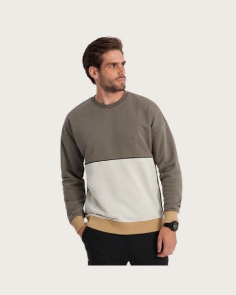 Pánska mikina OMBRE Sweatshirt B1673 V-7 dark brown
