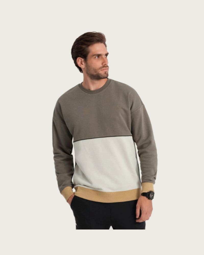Pánska mikina OMBRE Sweatshirt B1673 V-7 dark brown