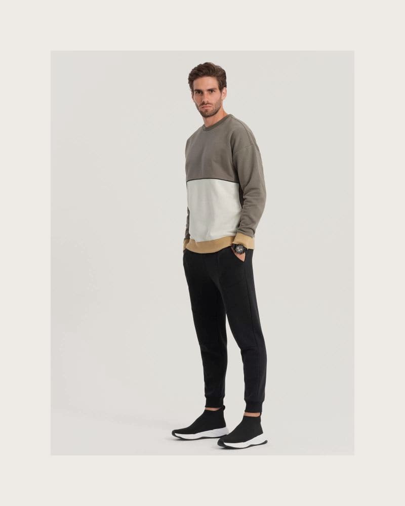 Pánska mikina OMBRE Sweatshirt B1673 V-7 dark brown – fotka 6