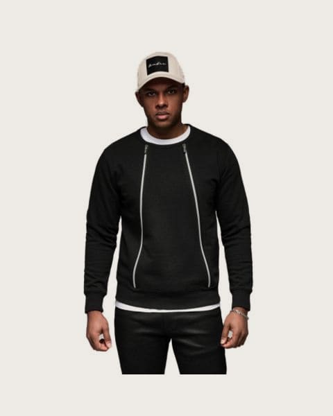 Pánska mikina OMBRE Sweatshirt OM-SSNZ-0187 V-1 black
