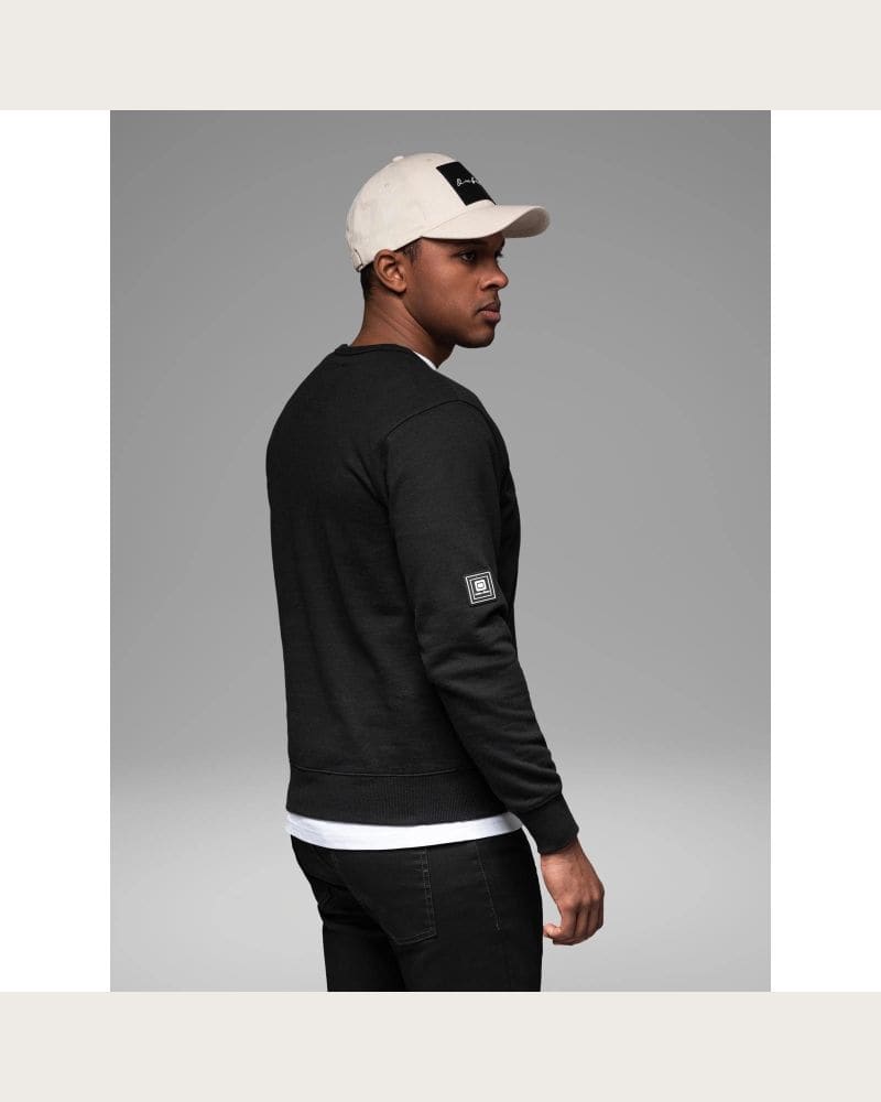 Pánska mikina OMBRE Sweatshirt OM-SSNZ-0187 V-1 black – fotka 4
