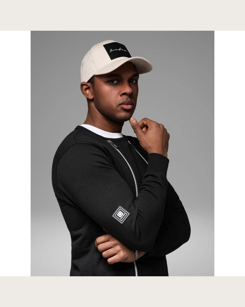 Pánska mikina OMBRE Sweatshirt OM-SSNZ-0187 V-1 black – fotka 6