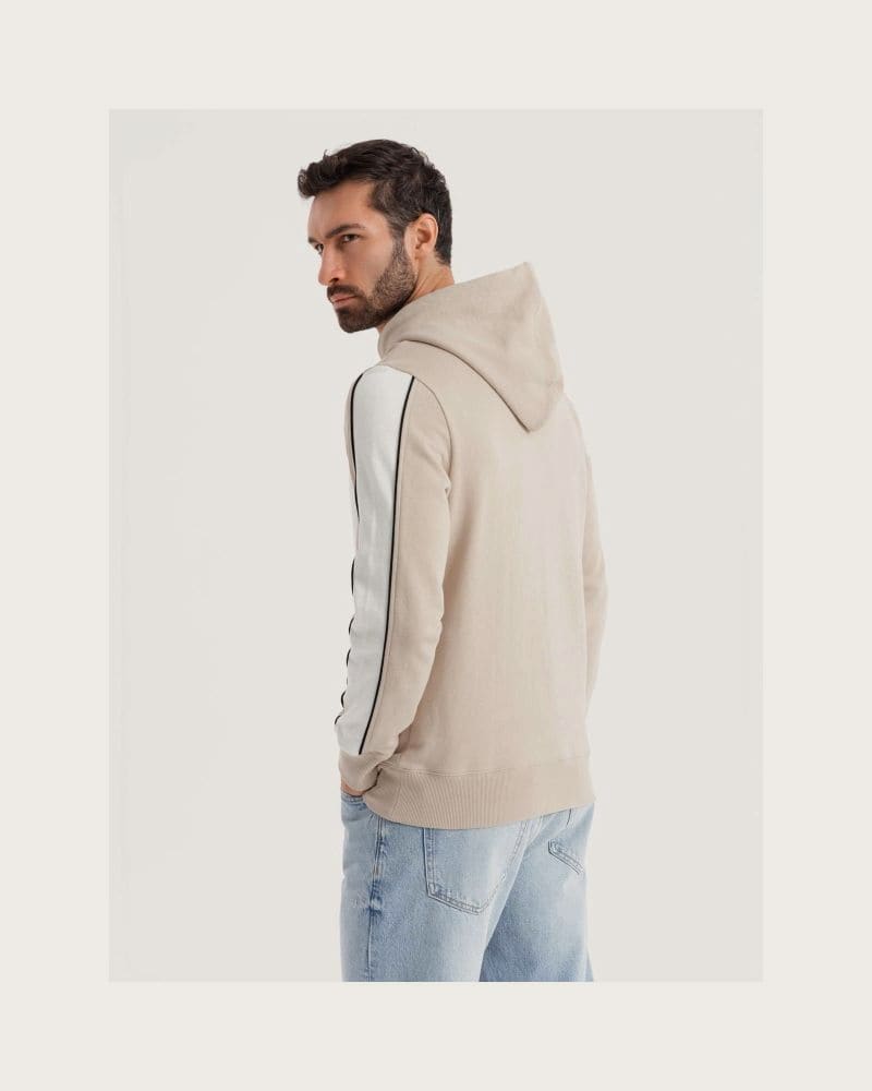 Pánska mikina s kapucňou OMBRE Sweatshirt OM-SSNZ-0225 V-2 beige – fotka 5