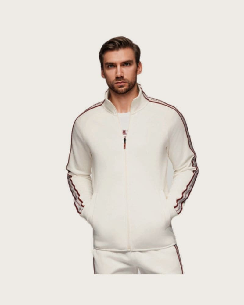 Pánska mikina so zipsom OMBRE Sweatshirt OM-SSZP-0224 V-2 white