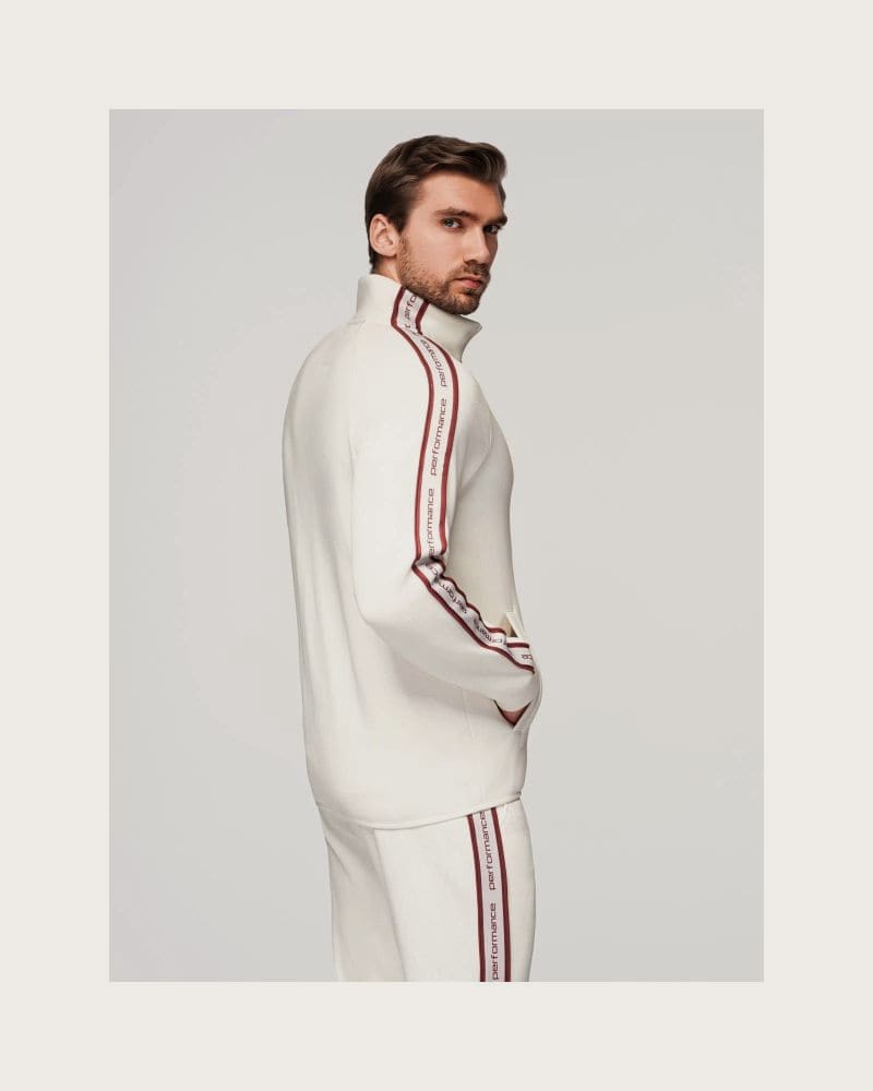 Pánska mikina so zipsom OMBRE Sweatshirt OM-SSZP-0224 V-2 white – fotka 4