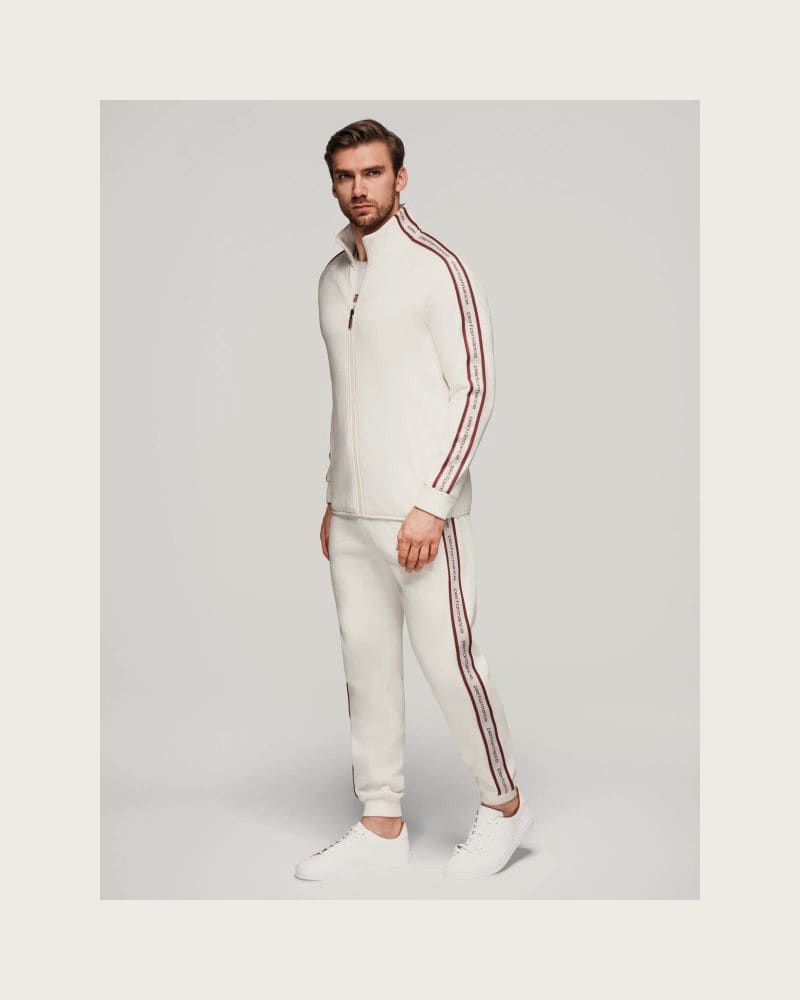 Pánska mikina so zipsom OMBRE Sweatshirt OM-SSZP-0224 V-2 white – fotka 5