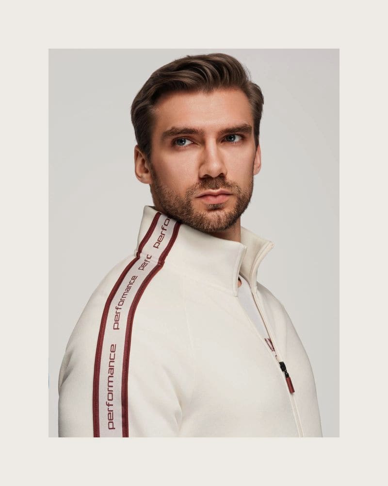 Pánska mikina so zipsom OMBRE Sweatshirt OM-SSZP-0224 V-2 white – fotka 6
