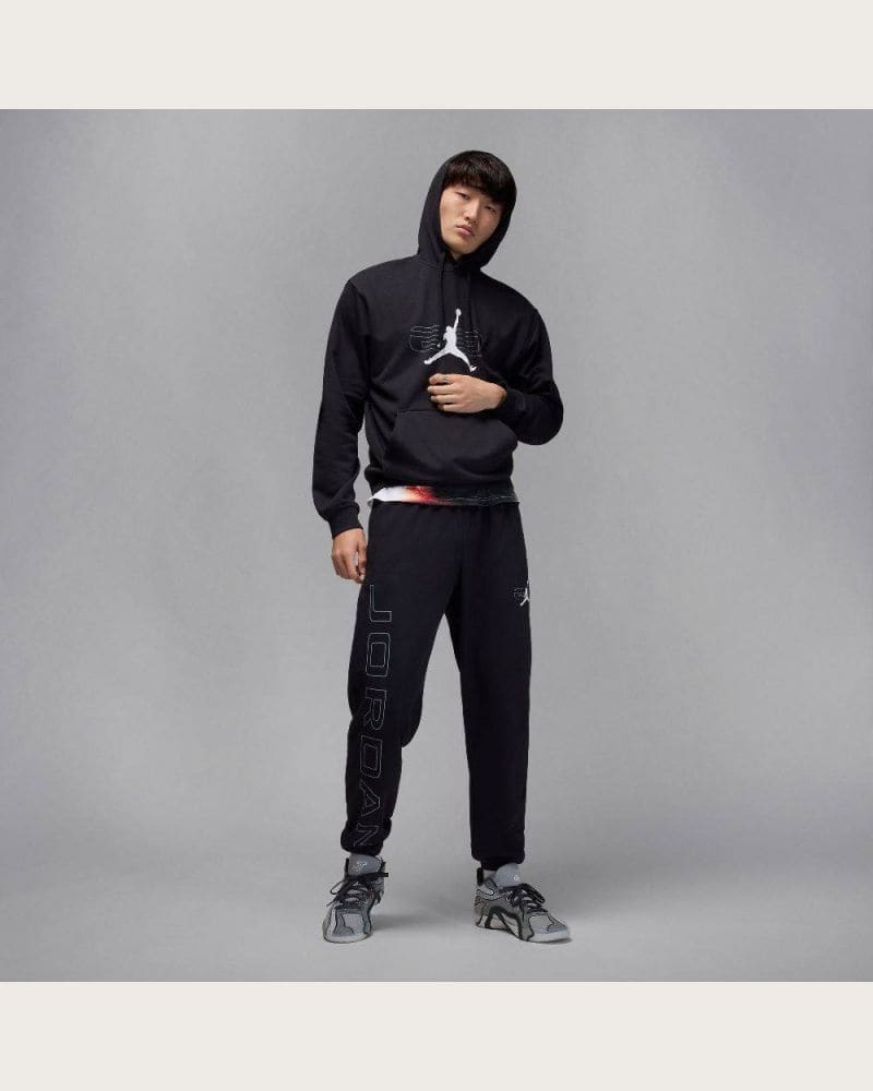 Pánska flisová mikina s kapucňou NIKE JORDAN SPRT CSVR GFX FLC PO 010 BLACK – fotka 6