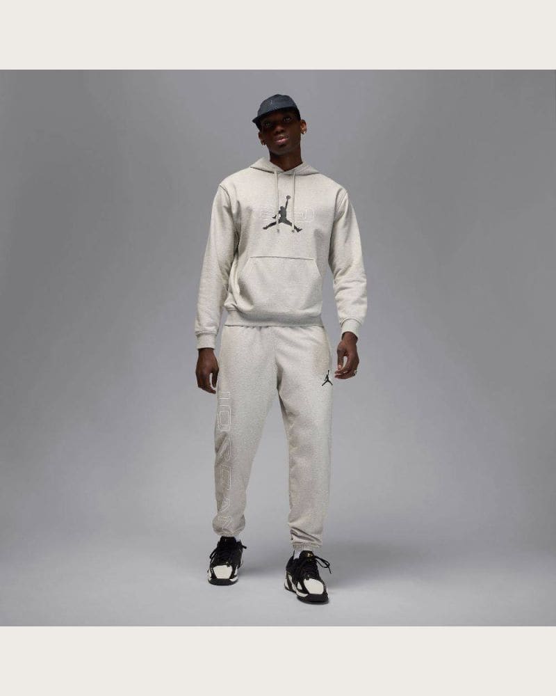 Pánska flisová mikina s kapucňou NIKE JORDAN SPRT CSVR GFX FLC PO 084 GREY HEATER – fotka 5