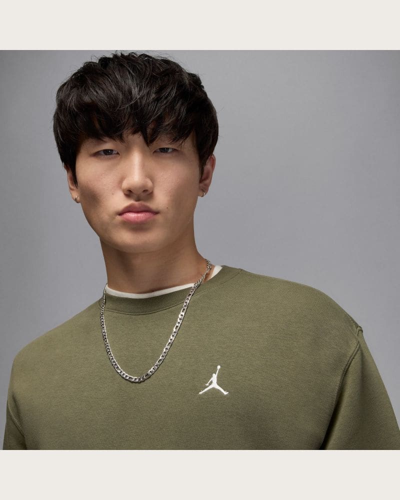 Pánska flisová mikina NIKE JORDAN BRK FLC CREW 222 KHAKI – fotka 2