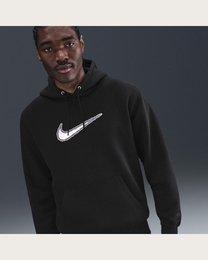 Pánska mikina s kapucňou NIKE M NK CLUB BB HDY NEO VARSITY BLACK BLACK BLACK – fotka 4