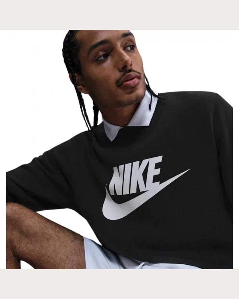 Pánska zateplená mikina NIKE M NK CLUB BB GFX CREW BLACK WHITE – fotka 5