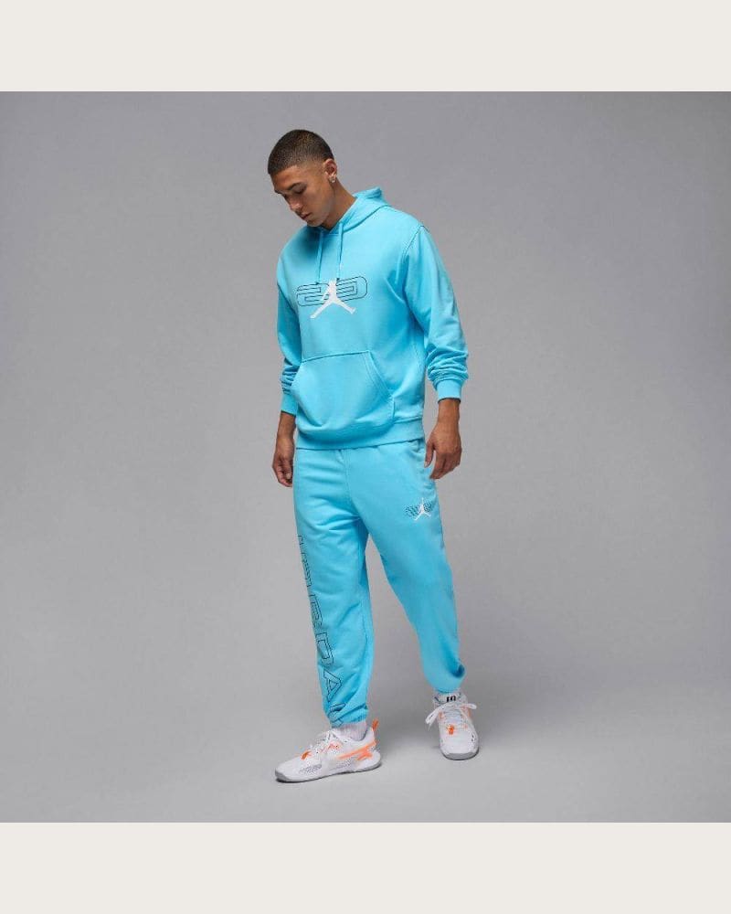 Pánska mikina s kapucňou NIKE JORDAN SPORT CROSSOVER BLUE CHILL BLACK WHITE – fotka 3