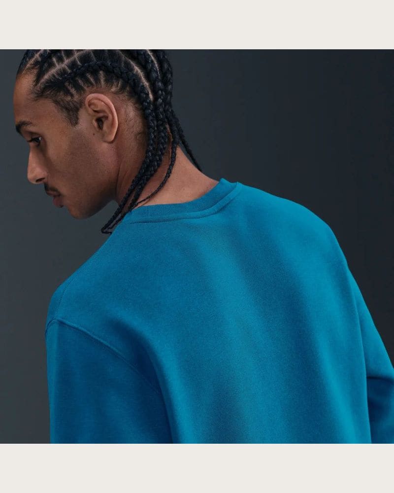 Pánska zateplená mikina NIKE M NK CLUB BB CREW GREEN ABYSS WHITE – fotka 4