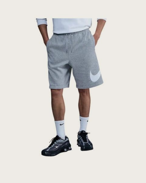 Pánske teplákové kraťasy NIKE M NK CLUB BB SHORT GX DK GREY HEATHER LT SMOKE GREY WHITE